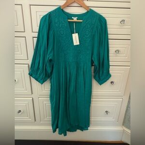 Sundance Teal Long Sleeve Easy Sakura Dress